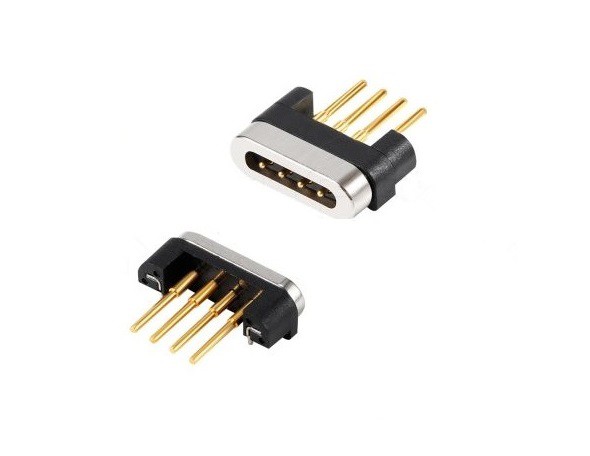 Conector pogo pin banhado a ouro de 4 pinos