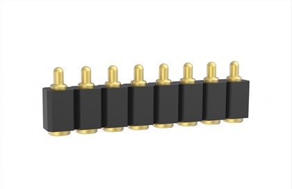 8 pinos Pogo Pin conector chapeamento de ouro