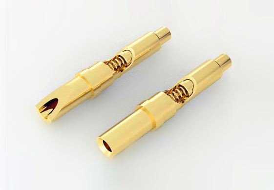 Soldagem de conector de pino Pogo com mola