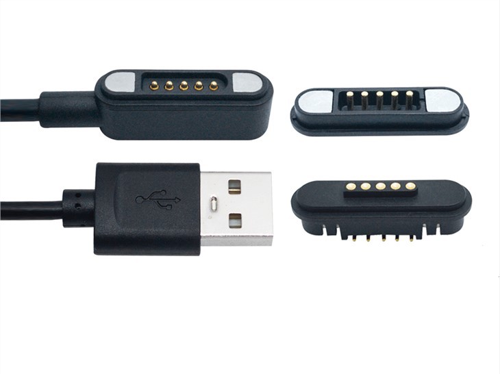 Conector de carregamento de pino pogo magnético de 5pin