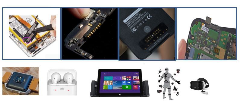 Conector de pino pogo aplicado a dispositivos inteligentes