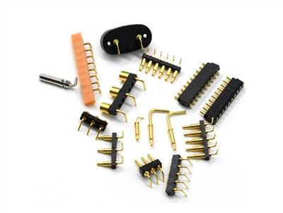 Conector de pino pogo de ângulo reto masculino e feminino